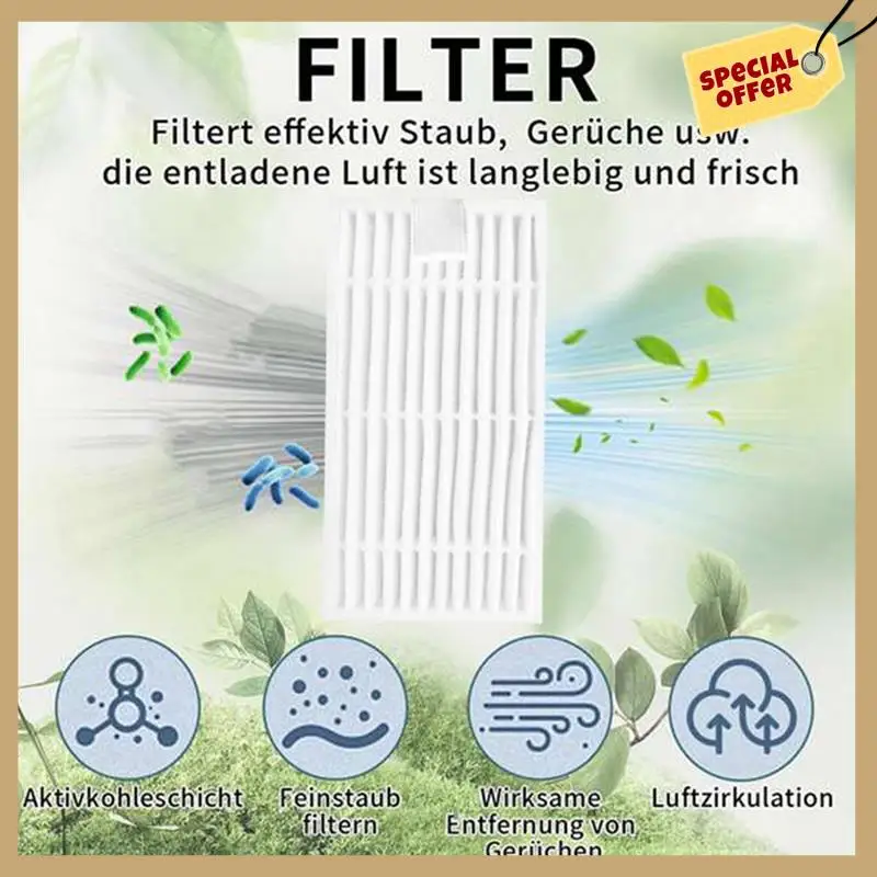 

Classy-14PCS Side Brush Hepa Filter For Ilife V5 X5 For Panda X500 For ECOVACS CR120 X600 Vacuum Cleaner Replacement Parts