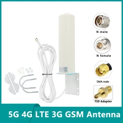 광대역 야외 IP67 방수 5G 4G LTE 3G GSM 고 이득 18dbi 600 ~ 2400 ~ 4900Mhz 무선 네트워크 용 옴니 와이파이 라우터 안테나