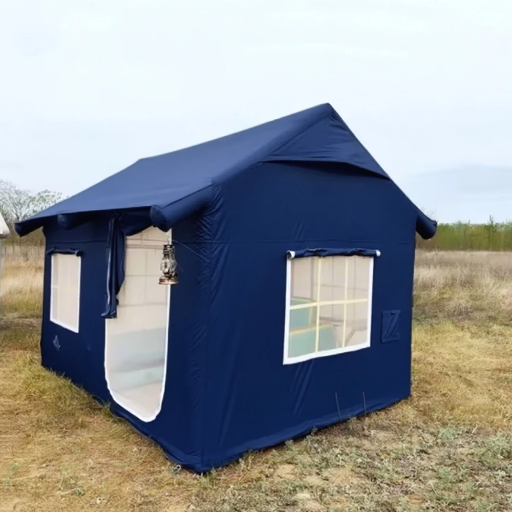 Tenda gonfiabile portatile automatica a configurazione rapida per 3-4 persone Tessuto Oxford resistente alle intemperie per campeggio all'aperto