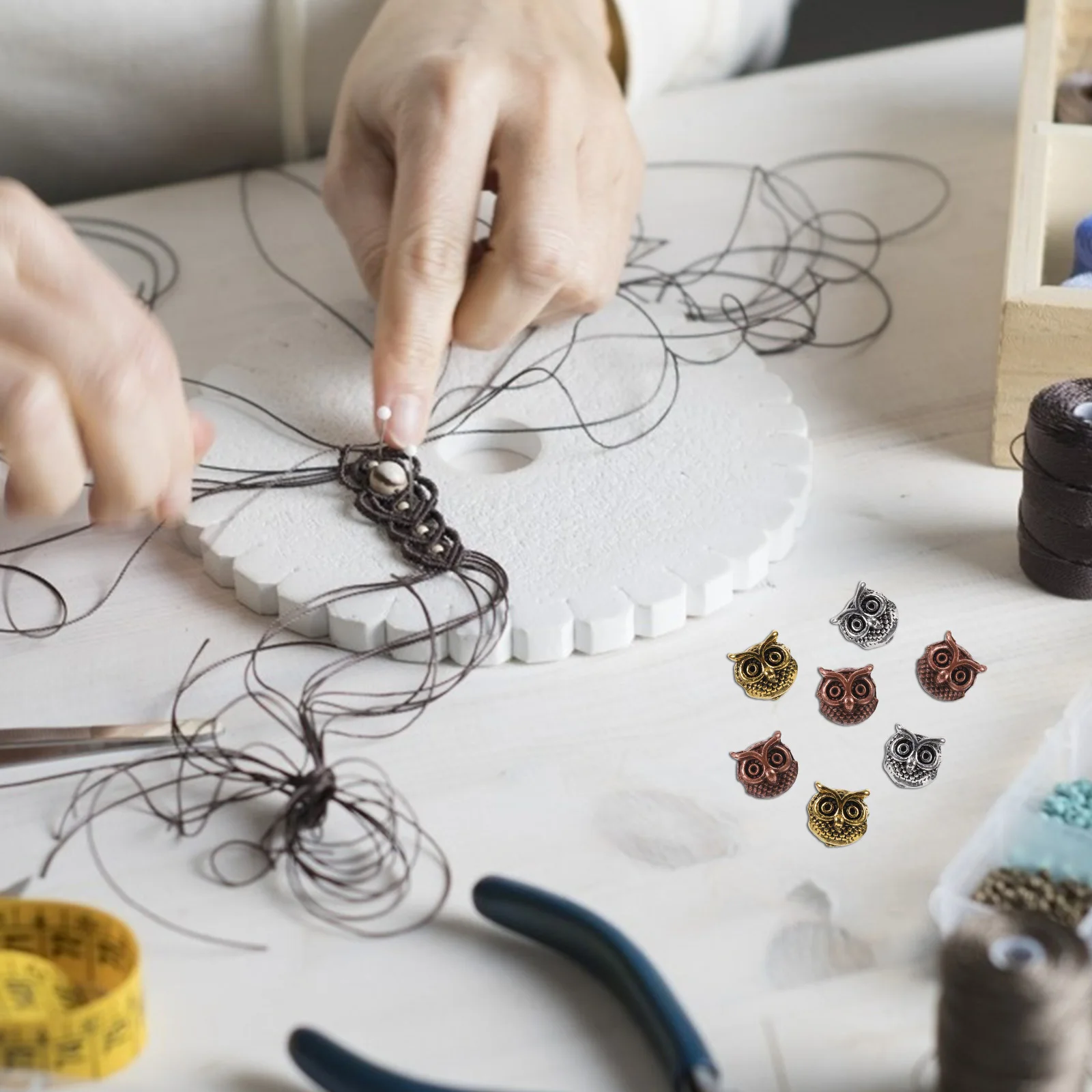 10 قطعة سحر موصل البومة DIY بها بنفسك صنع المجوهرات الملحقات دائم ليس من السهل كسر أو تتلاشى موصلات سوار السحر #3