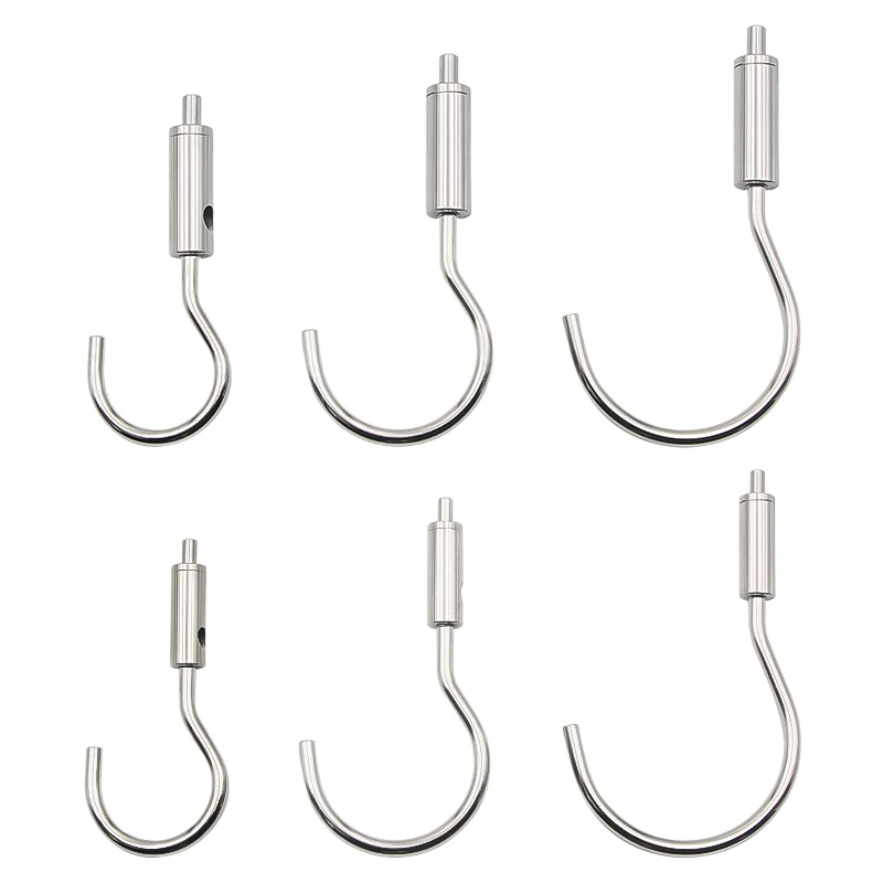 1.5-2mm Large Diameter Spring J Hook Adjustable Self-locking Wire Rope Cable Acrylic Display Hanging Accessories Hooks