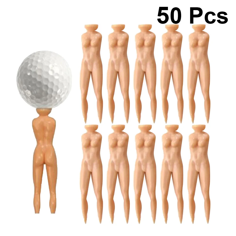 

50 PCS/Pack Bikini Golf Tees Funny Accessories Pink Simple Girl Protective Ball Stud