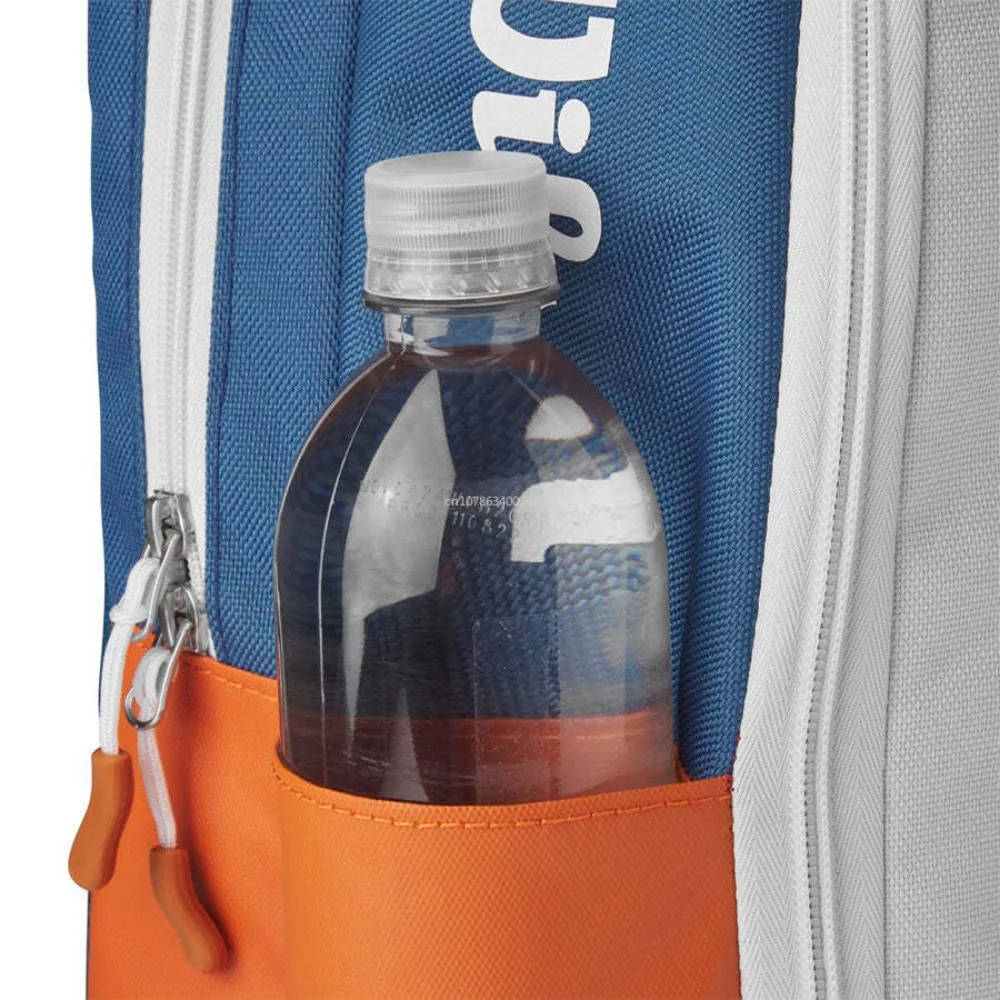 Wilson-mochila de gran capacidad para hombre y mujer, morral abierto de estilo francés, multifuncional, con doble hombro, color naranja, azul y gris, modelo Roland Garros, 2024