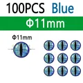100pcs Blue 11mm