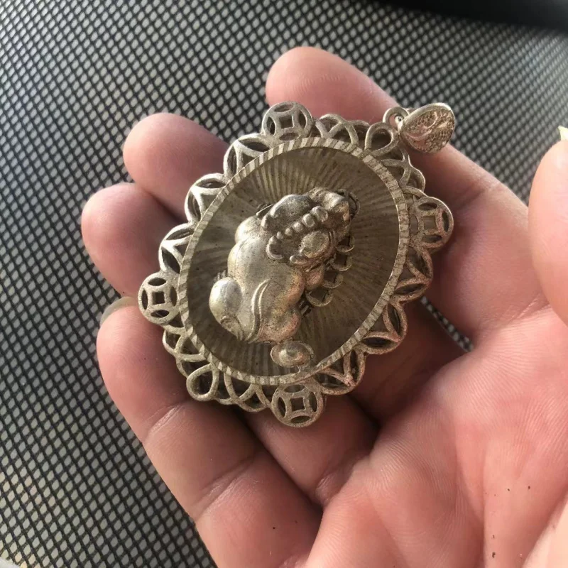 Miscellaneous Old Stock Tibetan Pixiu Jewelry Hanging Ornament Miao Silver Pendant