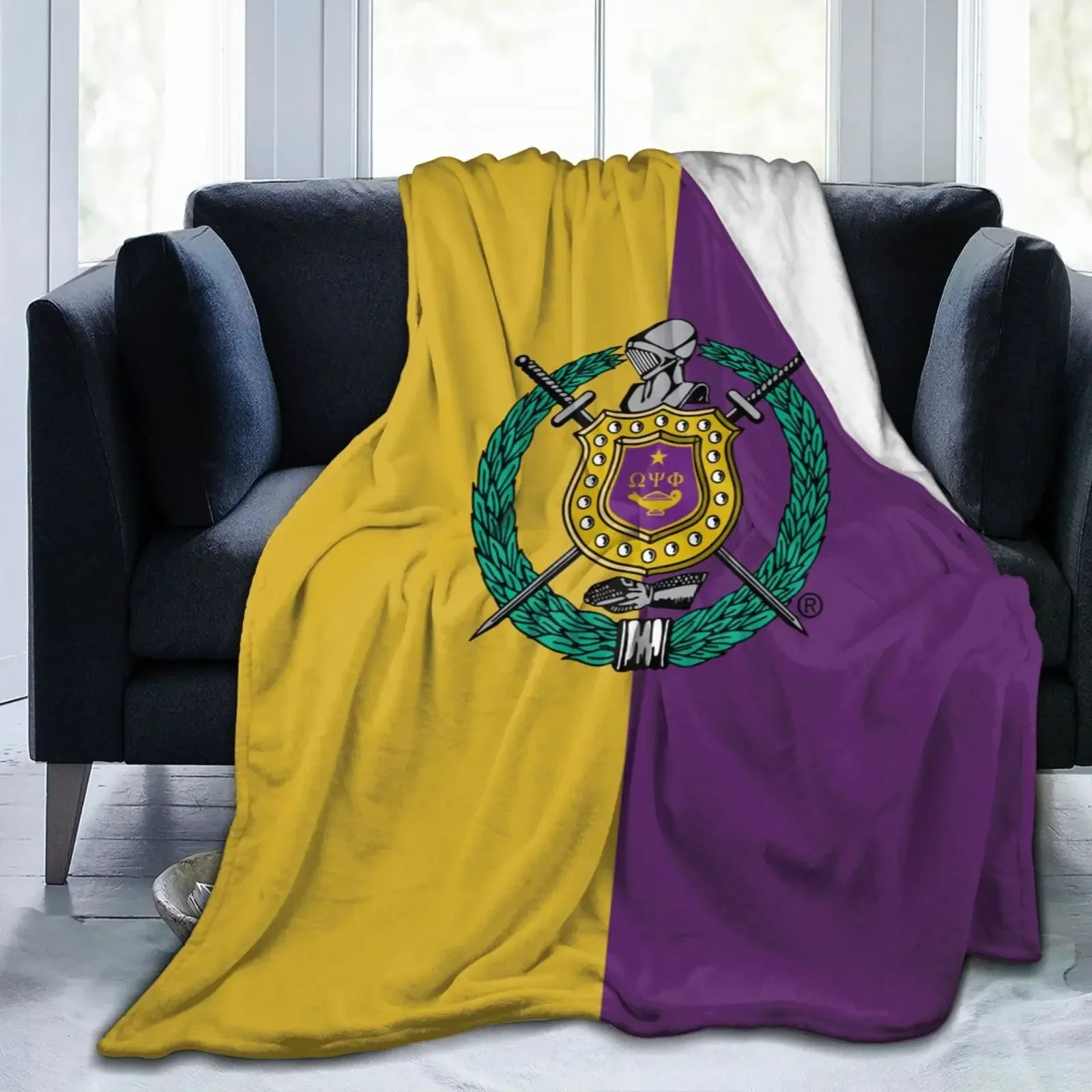 3D Print O-Omega Fraternity Psi Phi OPP Blanket Soft Sofa Cover Throw Blanket Fleece Tapestry Warm Bed Blanket for Bedroom Couch