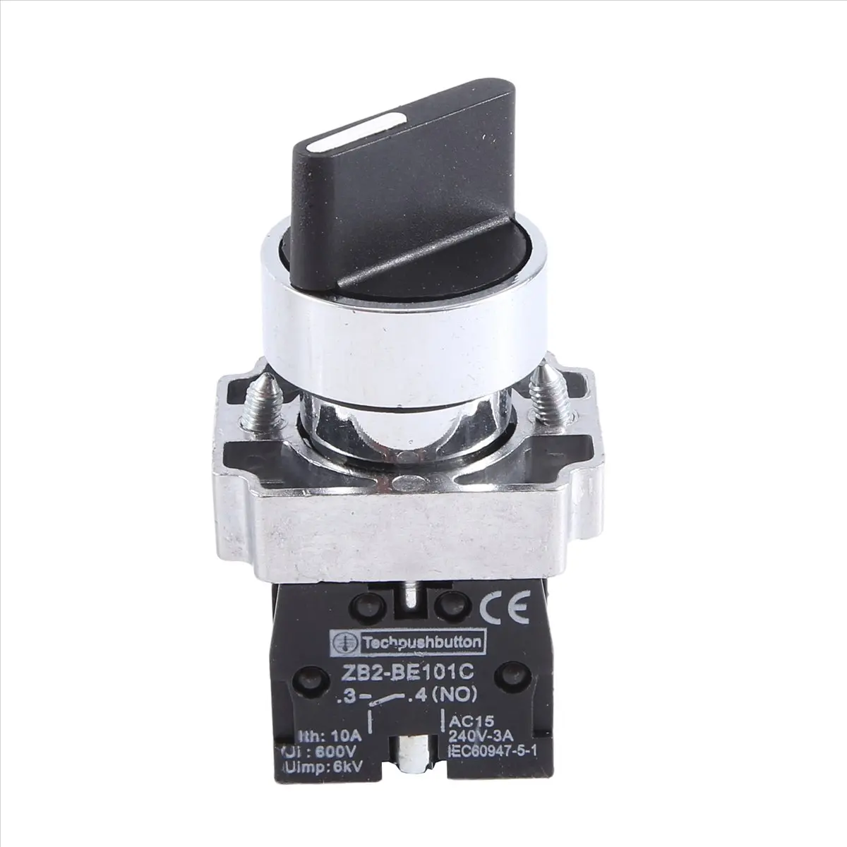 ABAN 22mm Latching 2 NO 3-Position Rotary Select Switch ZB2-BE101C Black