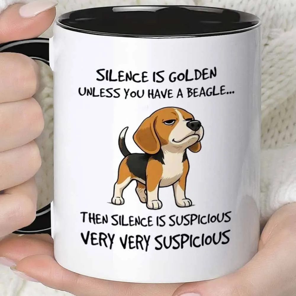 A Fun Beagle-Themed Coffee Mug, Suitable for Coffee or Juice, 11 Ounces (360 ml), Perfect as a Gift