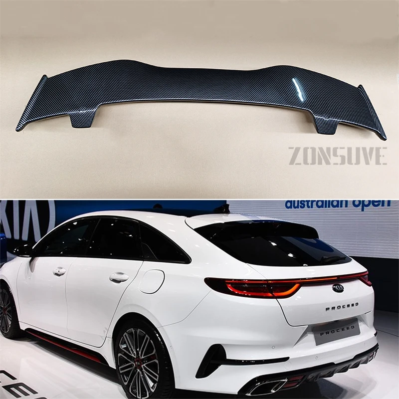 For KIA Pro Ceed 2019--2023 Spoiler ABS Plastic Hatchback Roof Rear Wing Body Kit Accessories