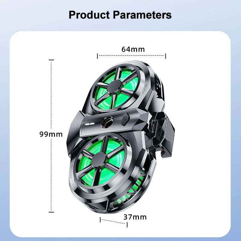 X117 Digital Display Mobile Phone Cooler Semiconductor Live Streaming Radiator for IOS Android 3 Gears Adjustable Cool Heat Sink