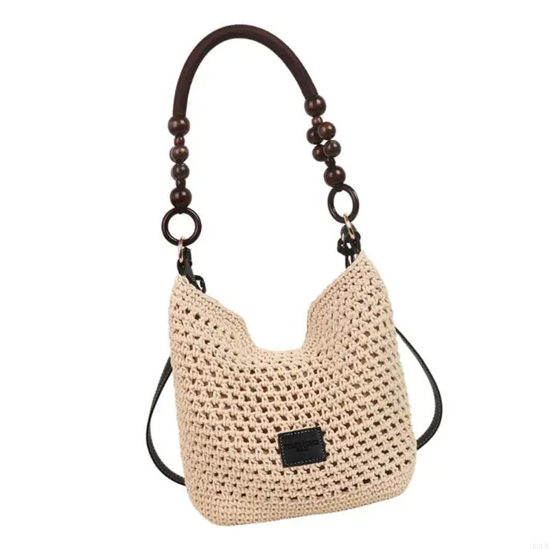 

Women Shoulder Bag Crochet Crossbody Bag Armpit Bag Straw Beach Bag for Vacation