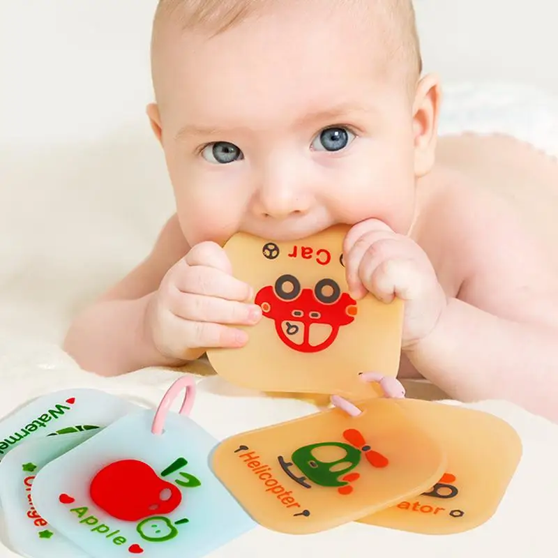 Touch and Feel Babies Books Soft Montessori Teething Toy Touch Feel Activity Silicone Teether Sensory Early Learning Educational