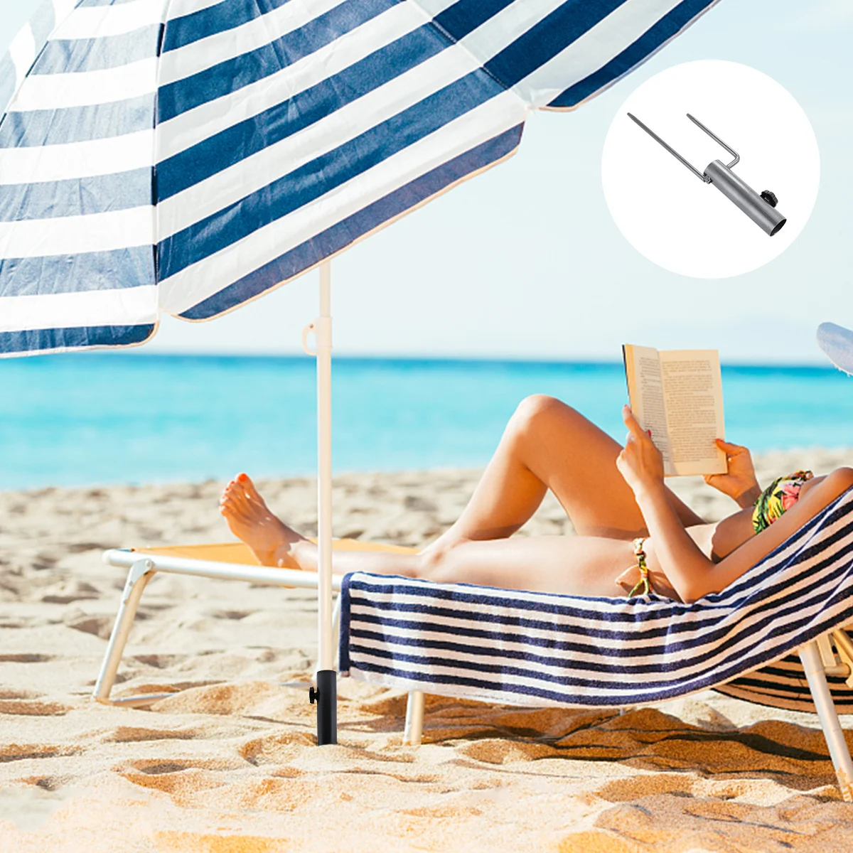 Strandschirm-Ankerständer, stabil für 28 32, 35 mm Stangenschraube, verstärktes Bodengras, Sandankerhalter für den Außenbereich