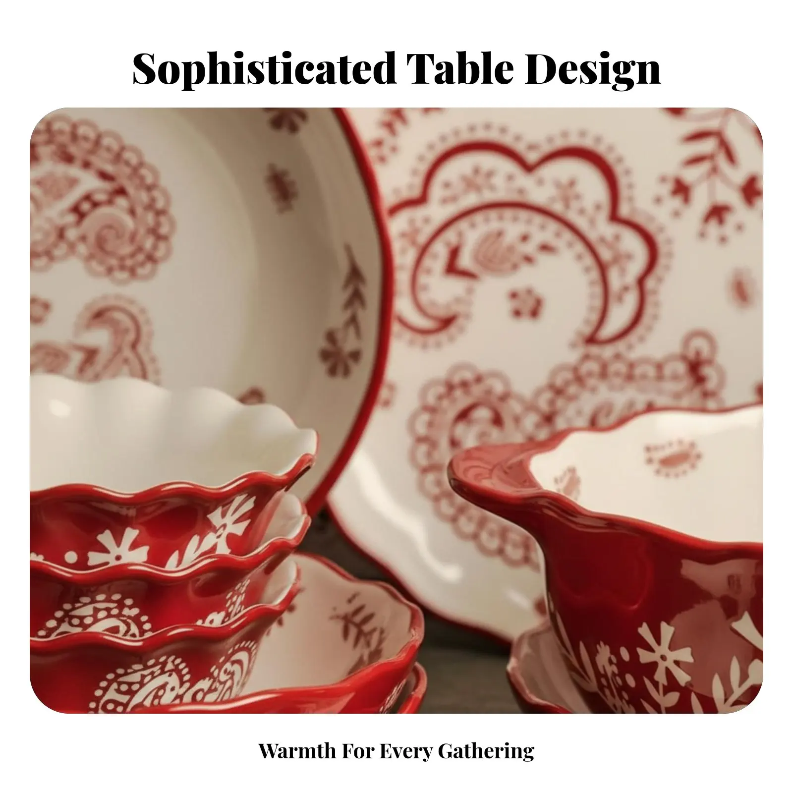 

Pink Floral Dinnerware Set, Lace Border, Continental Craft, Premium Gift for Housewarming, Wedding, Adults