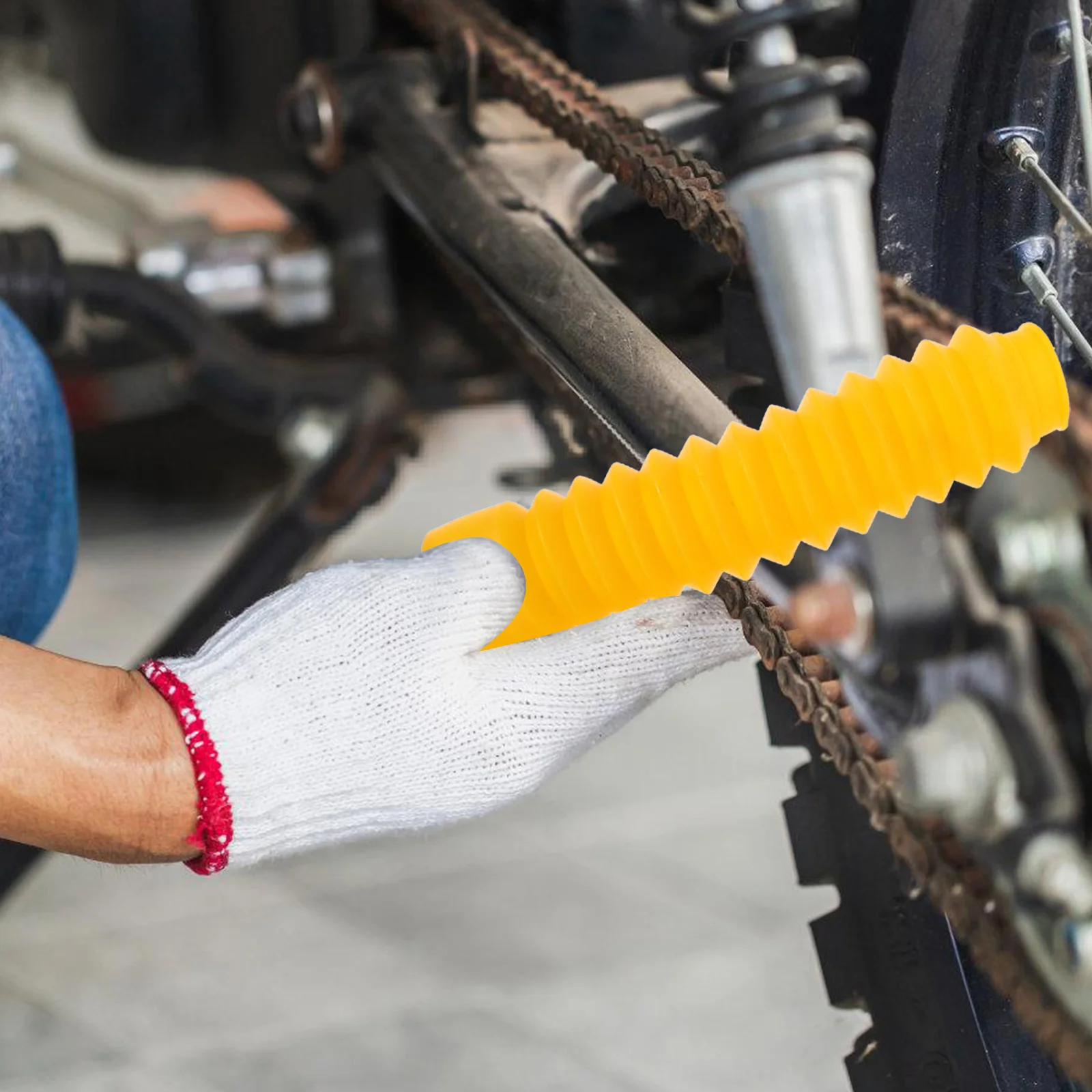 

Motorcycle Guard Protector Yellow Universal Fork Boots Front Fork Gaiters Shock Cover For Dirt Bikes No Tools Needed