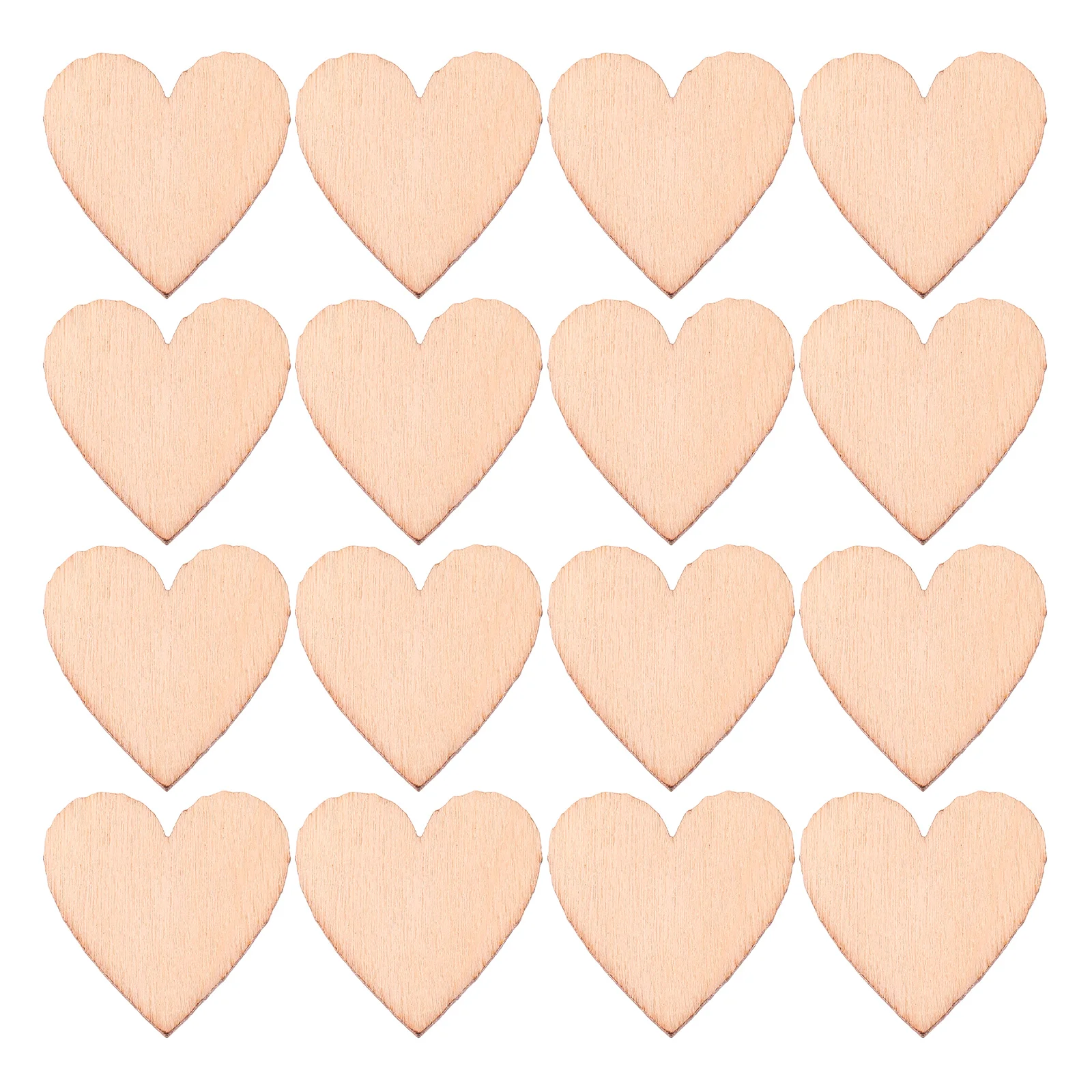 

300pcs Heart Shaped Wooden Slices Unfinished Craft Valentine Day Decor Rustic Wedding Hearts Natural Wood Home Supplies