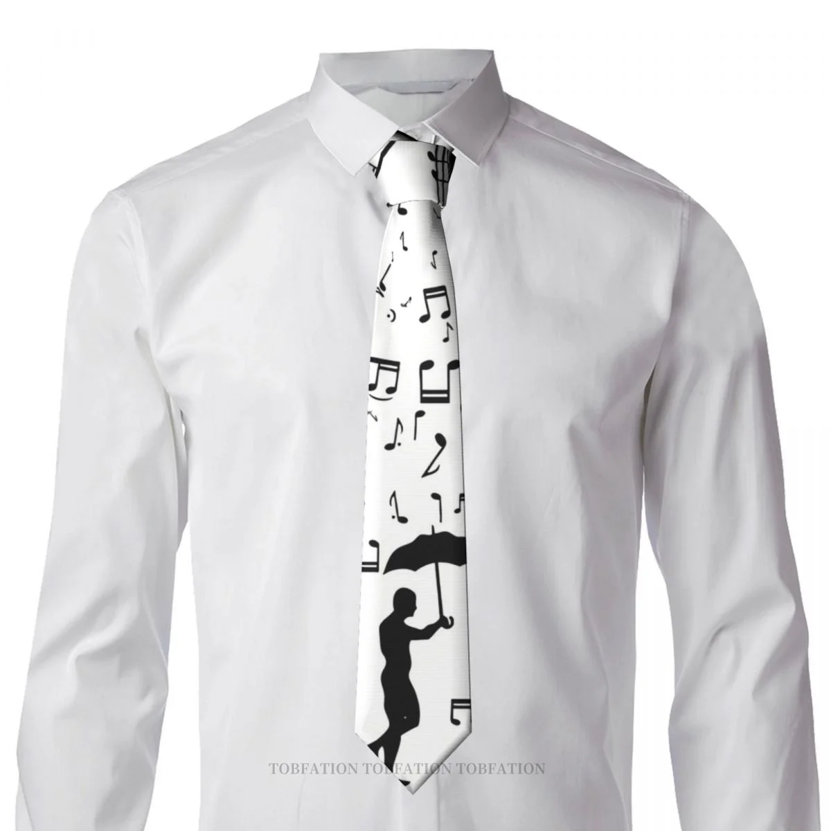 Singing In The Raaaain Music Notes New 3D Printing Tie 8cm Wide Polyester Necktie Shirt Accessories Party Decoration