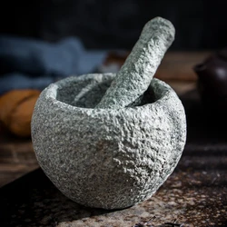 Mortar Pestle Natural Stone Handmade Zen Premium Tea Pet Spice Grinder Chinese Tea Ceremony Home Kitchen Gift for Tea Lovers