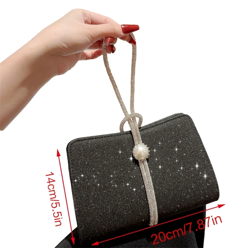 Bolso noche con cadena desmontable, cartera pequeña para teléfono, bolso cruzado