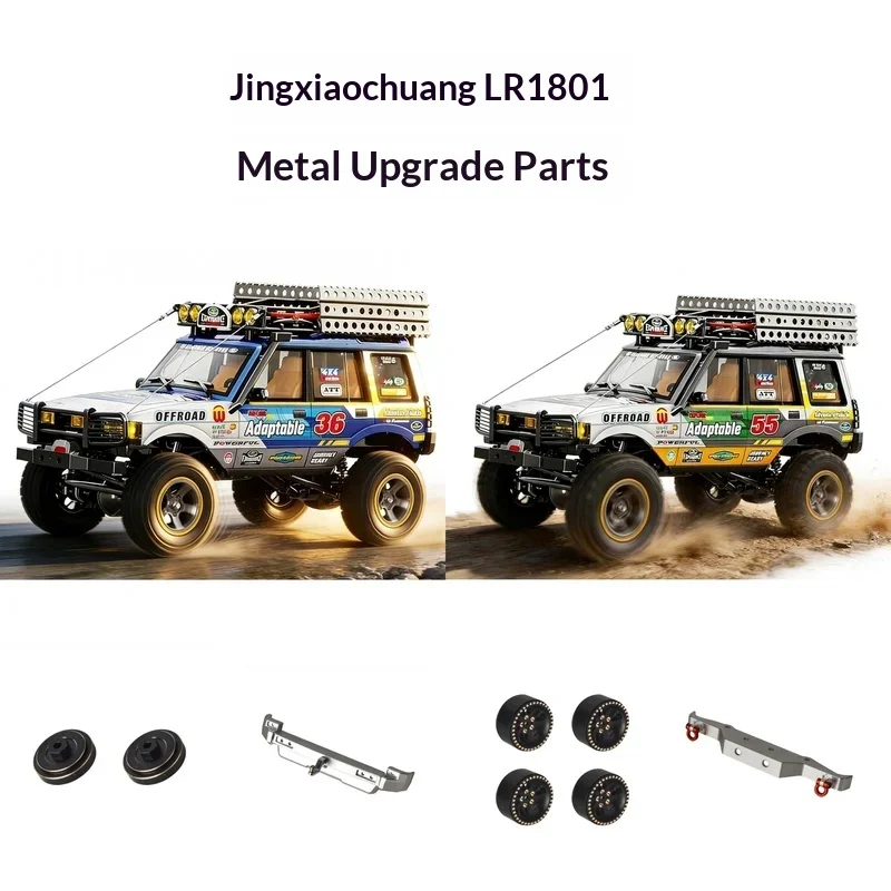 Jingxiaochuang 1/18 LR1801 RC Off-Road Crawler Metal Upgrade Parts Metal Shock Absorbers Wheel Hub Counterweight Rear Bracket
