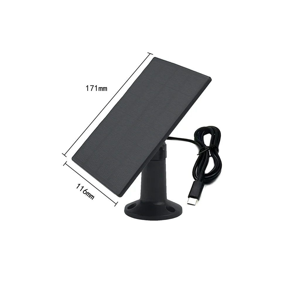 IP67 Weatherproof 5W Solar Panel For Outdoor Cameras As Picture Easy Installation DC 5V Interface USB And USB-C Ports