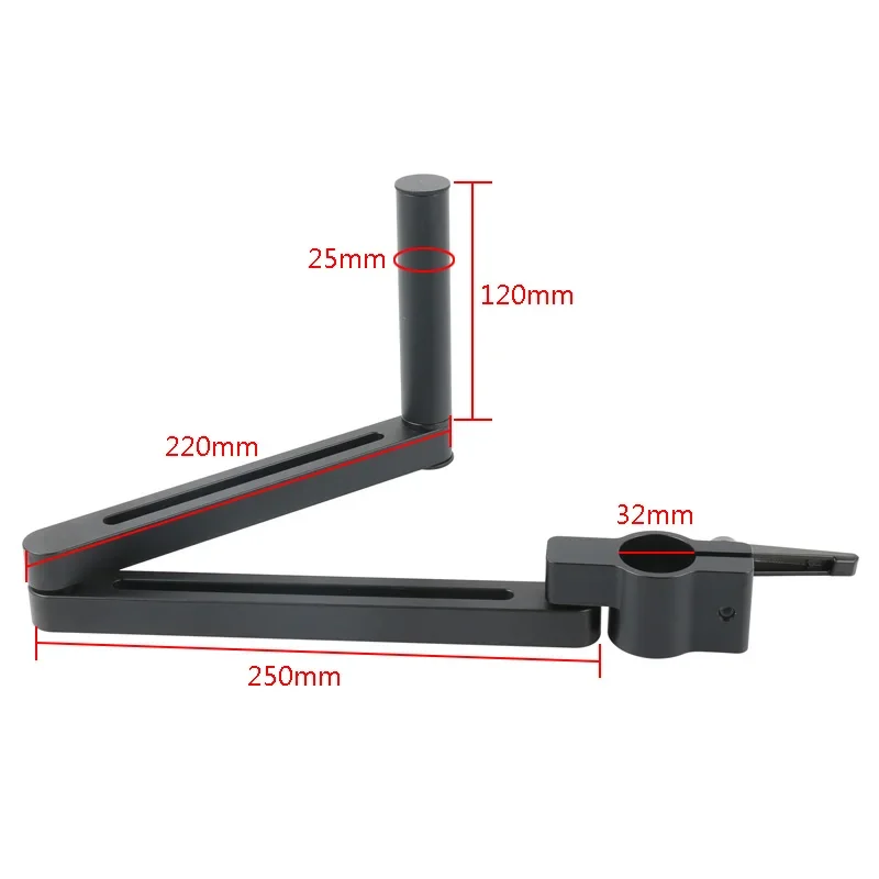 Staffa per morsetto per braccio girevole con direzione regolabile Supporto per microscopio trinoculare stereo con obiettivo per microscopio