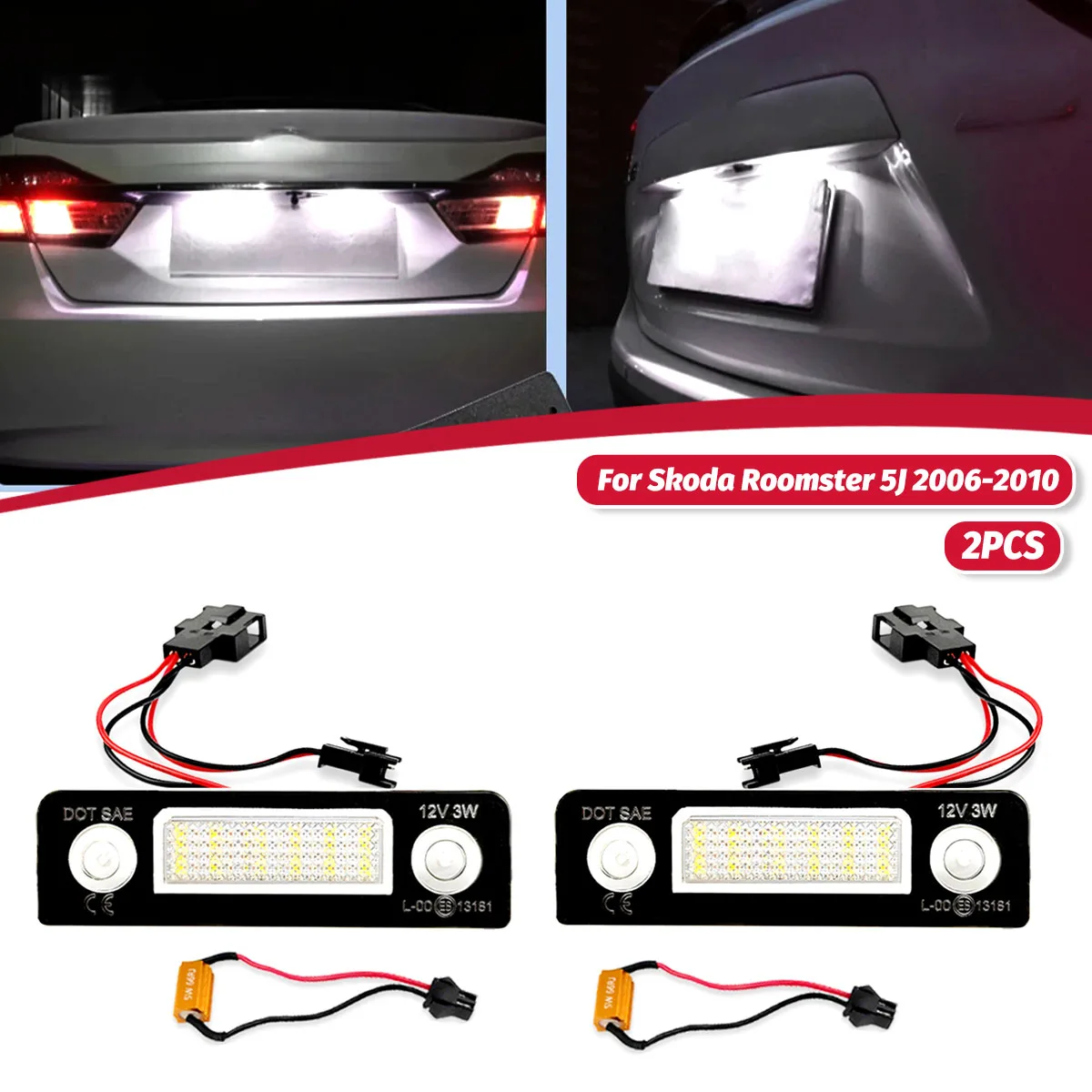 2Pcs Car Led Licens… - image