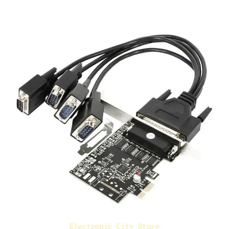 Multiport RS232 Serial Adapter Card PCIe Card с 1-4 кабелем для расширения компьютера HU8D