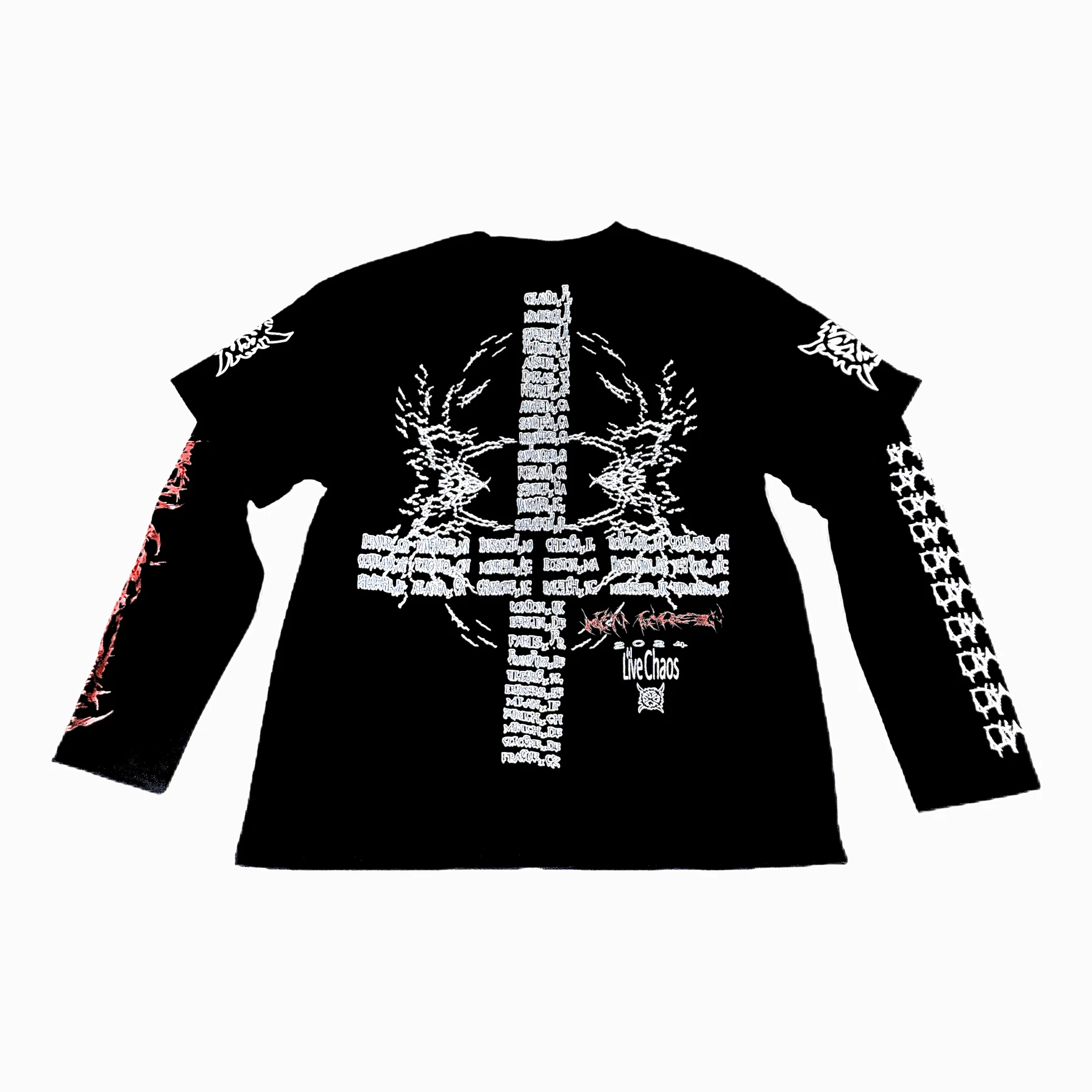 Ken Carson Opium Long Sleeve T-Shirt with Sanskrit Print Loose Fit Cotton Casual Tee for All Seasons round Neck Design
