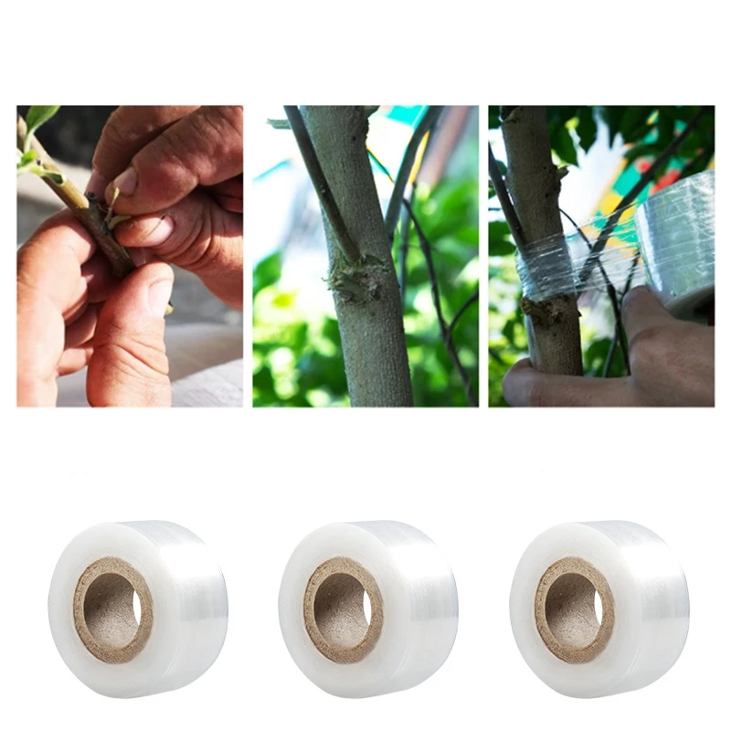 3/4cm*200m Nursery Grafting Tape Roll Stretchable Self-Adhesive Degradable Parafilm Plant Tape Pruning Grafting Transparent