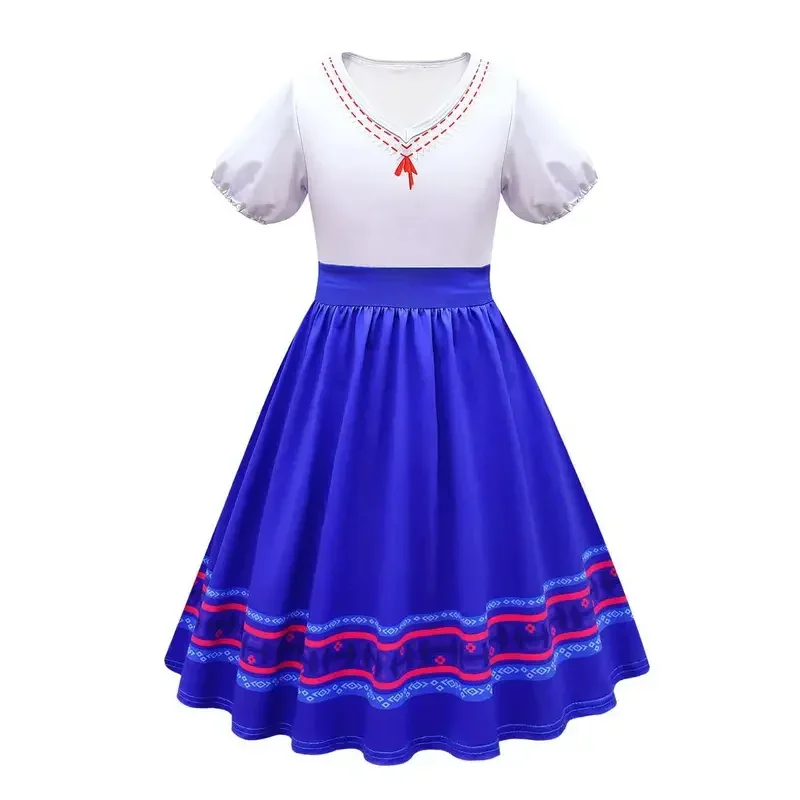 Nuevo 2025 A verano niñas Encanto Luisa mirasel hermana cosplay vestido elegante vacaciones niños fiesta de cumpleaños cosplay disfraz clo w7r2y