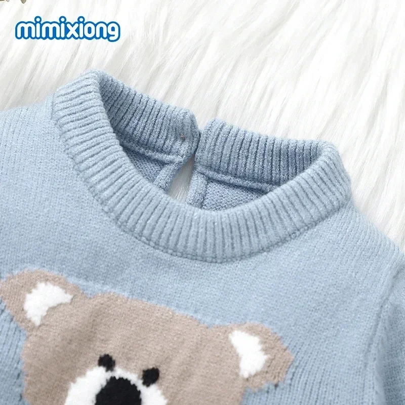 Spring Autumn Newborn Boys Outwear Rompers Hats Clothes Baby Rompers Blue Long Sleeve Knit Set 0-9m Infant Jumpsuits Winter Wear