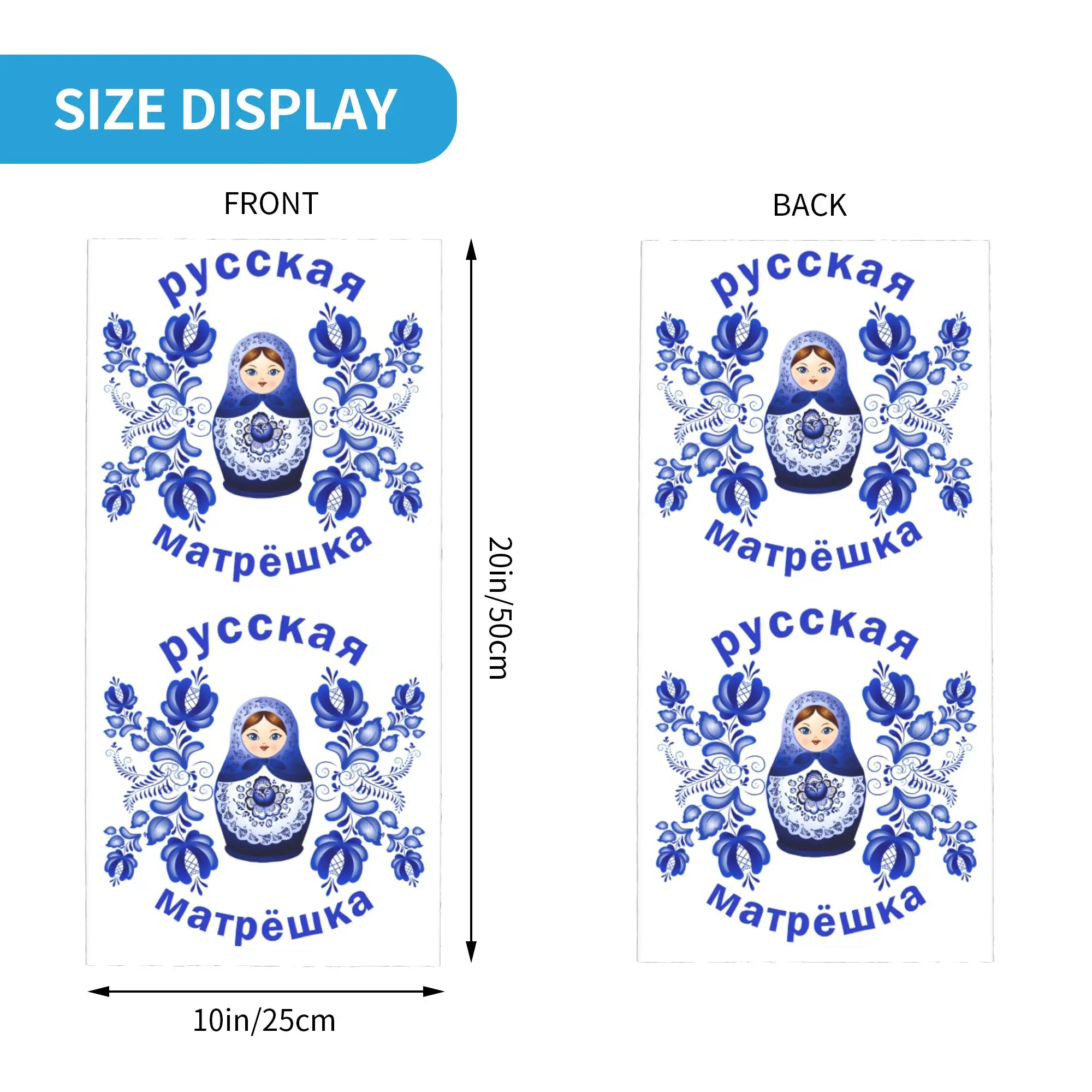 Custom Matryoshka Doll Russia Russian Folk Art  Bandana Neck Warmer Women Men Winter Ski Tube Scarf Gaiter  Face Cover