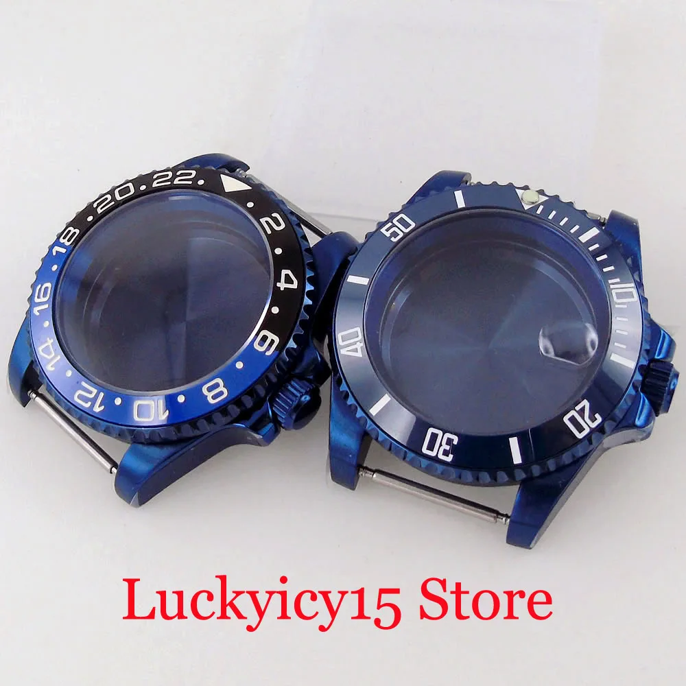 

Accessory Part 40MM Blue Coting Watch Case 200m Waterproof Sapphire Glass 120 Click Fit NH35A NH36A NH34A SKX SRP ETA2824 PT5000