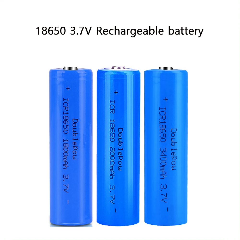 4pcs 18650 battery 3.7V 1200/1500/1800/2000/2200/2600/3400mAh rechargeable battery 18650 rechargeable battery for flashlight