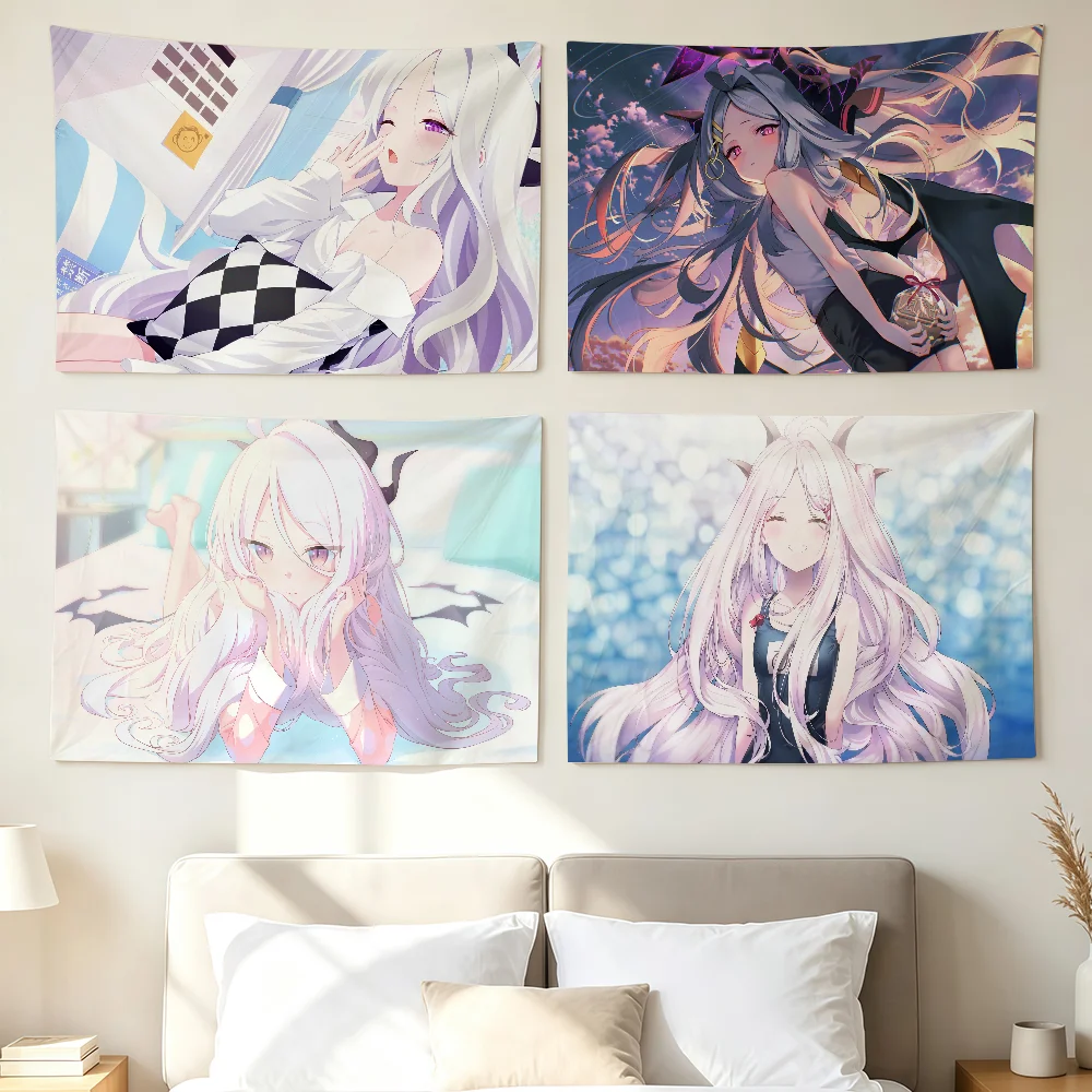 Games Girl Blue A-archive Hina Flag Wall Decorations Home Decor Suitable For Living Rooms Bedrooms Dormitories Parties Holidays