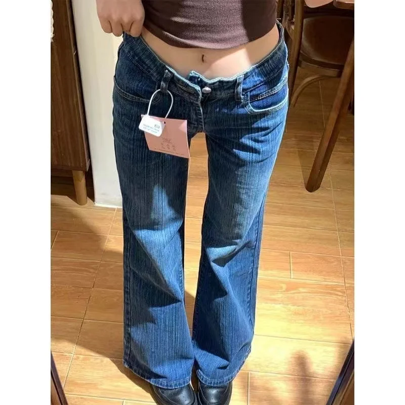 

Широкие джинсы с высокой талией, женские винтажные весенне-осенние утягивающие прямые брюки длиной до пола, свободный крой в американском стиле