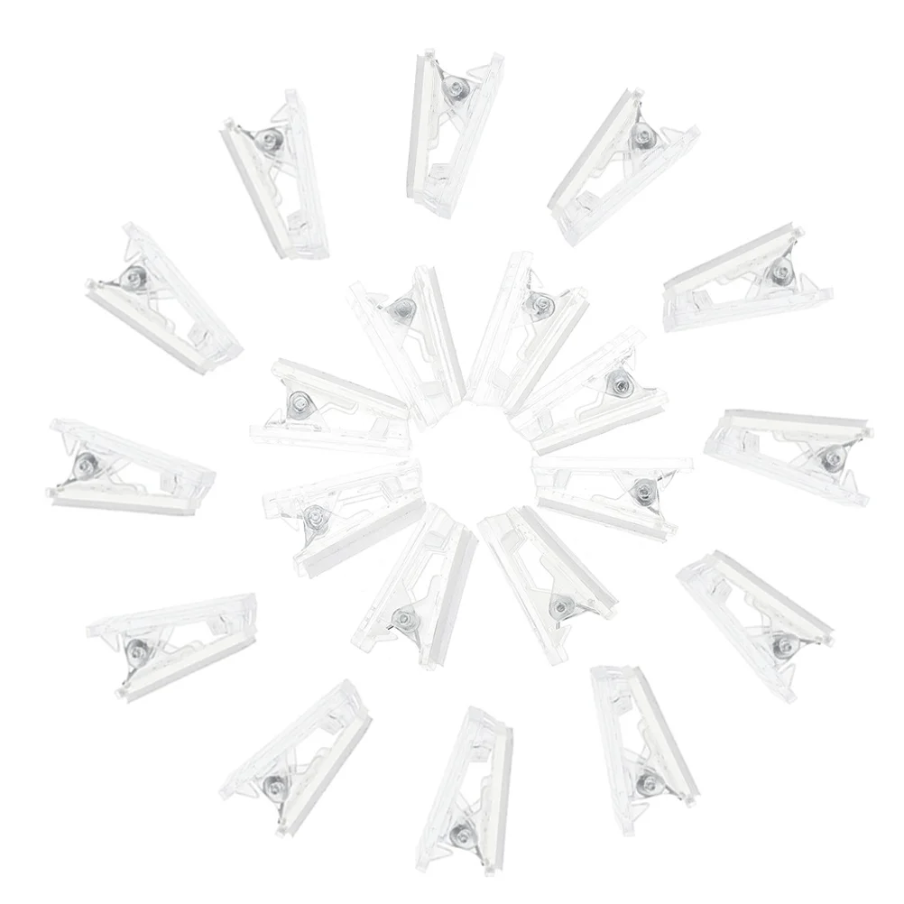 

20 Pcs Plastic Wall Hanging Clips for Photo Folder Badge Holder Tapestry Adhesive Cards Clips Wear