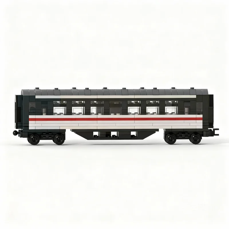390 Piezas MOC 4, Bloques de Construcción de Modelo de Vagón de Pasillo Ancho, Juguete de Construcción de Modelos Intercity Creator, Regalo de Navidad, Idea de Arquitectura Educativa