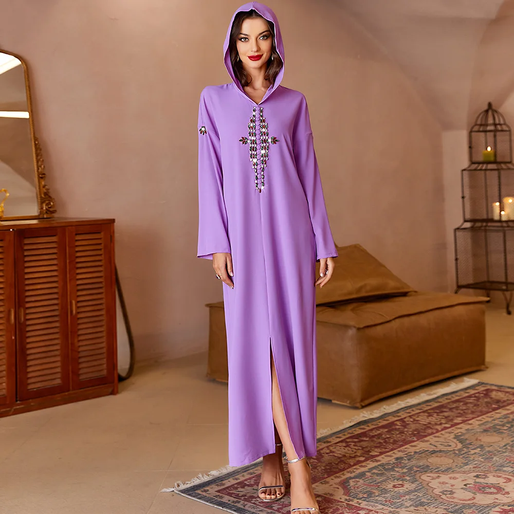 Eid Ramadan Hooded Women Muslim Abaya Moroccan Long Maxi Dress Turkey Arabic Islamic Pakistan Modest Djellaba Femme Musulmane