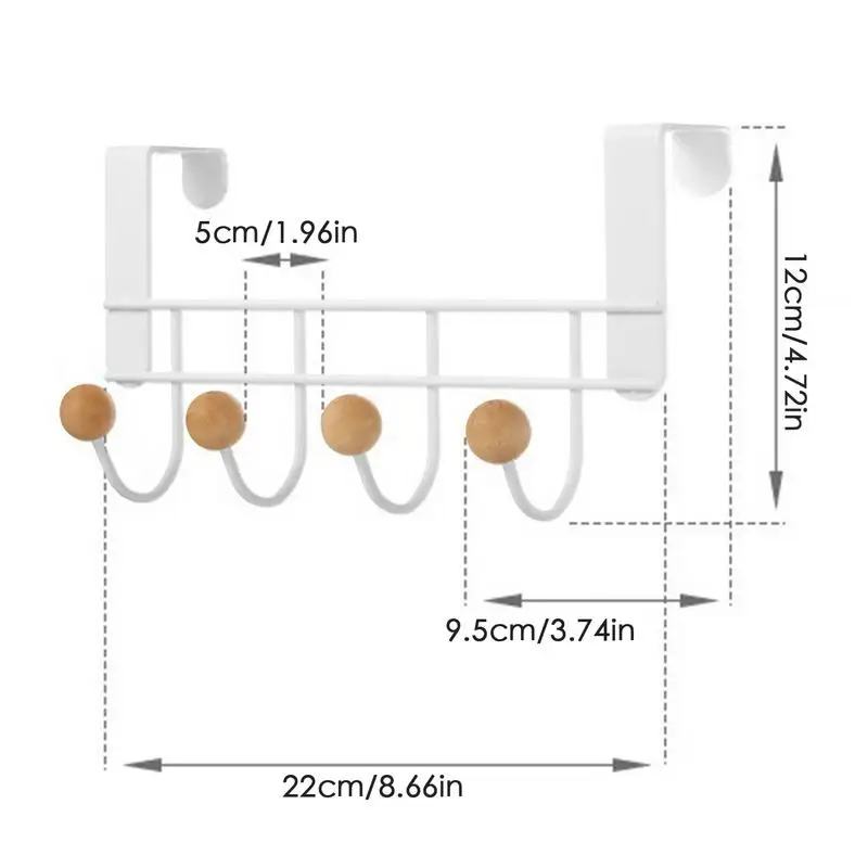 Over The Door Coat Rack Sturdy Door Hooks No Drilling Required Rust-Resistant Towel and Coat Rack for Clothes Towels Hats