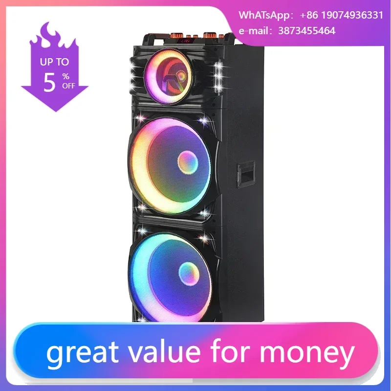 

NDR-1526 Dual 15-Inch Big Power Party Karaoke Woofer BT Music DJ Speaker Wireless Mic Home Theatre Mobile Phone Karaoke Player