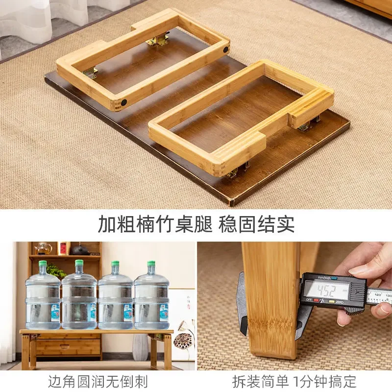 Modern minimalist Japanese-style balcony bay window coffee tatami  home floor  folding solid wood Zen low