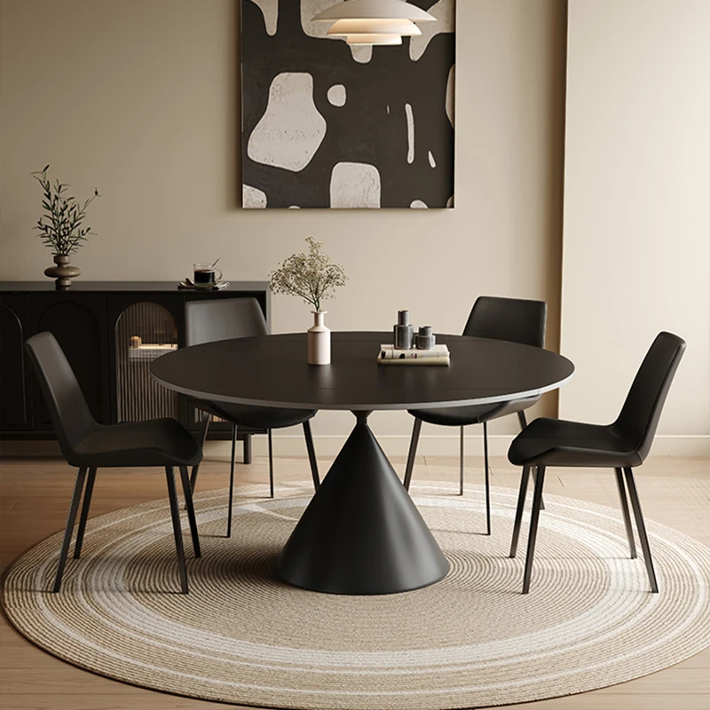 Luxury Dining Table Slate Multifunction Home Furniture Extendable Dinning Tables Sets Round Cafe Restaurant Mesa Home Elegant