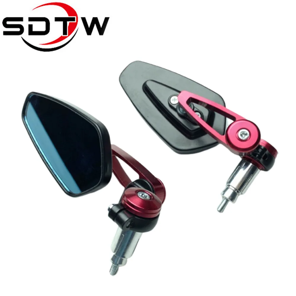 SDTW 7/8 "22mm Motorfiets Achteruitkijkspiegel Zijspiegels Universele Scooter Bar End Stuur Spiegel Accessoires Voor Harley Yamaha Honda
