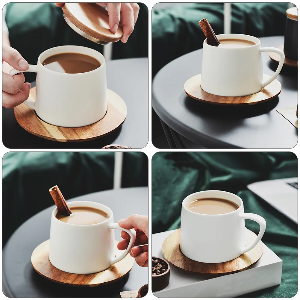 

Ceramic Coffee Cup with Lid Travel Mug Low Water Absorption Comfortable Handle Kitchen Drink Cup Coffee Mug