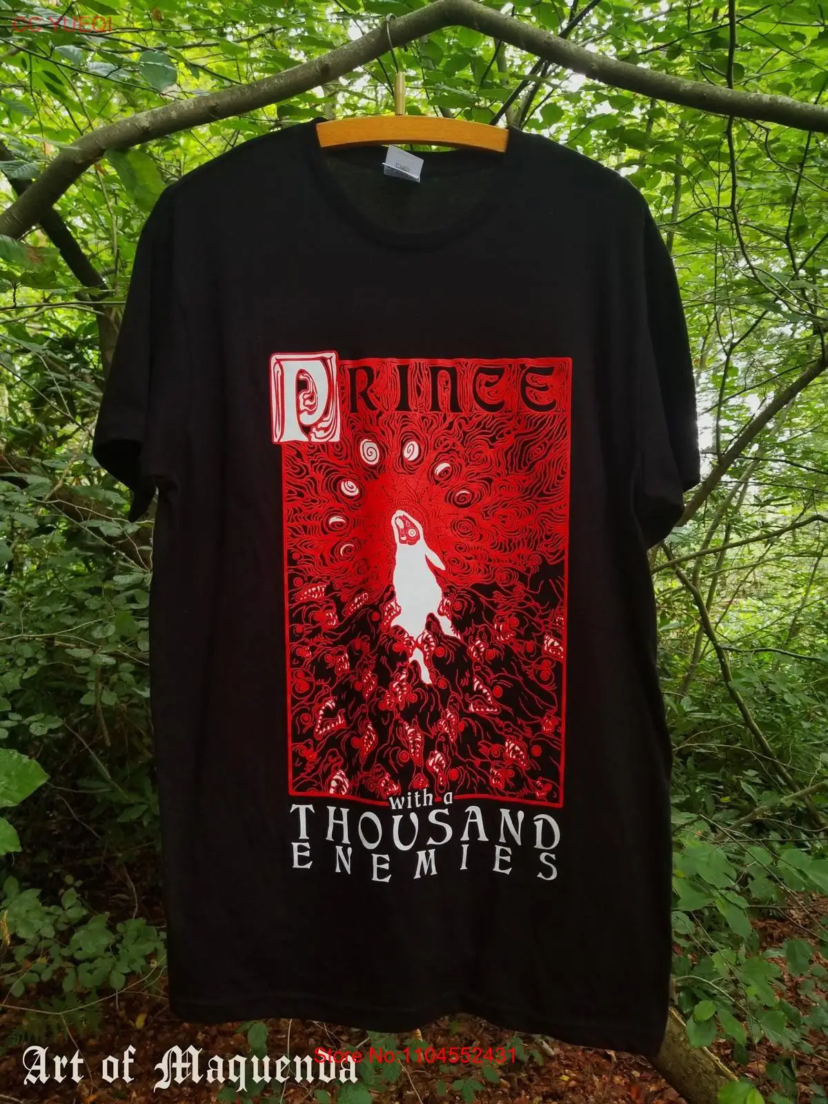 Prince with a Thousand Enemies Black T Shirt OFFICIALLY LICENSED Watership Down rabbit El Ahrairah Inlé