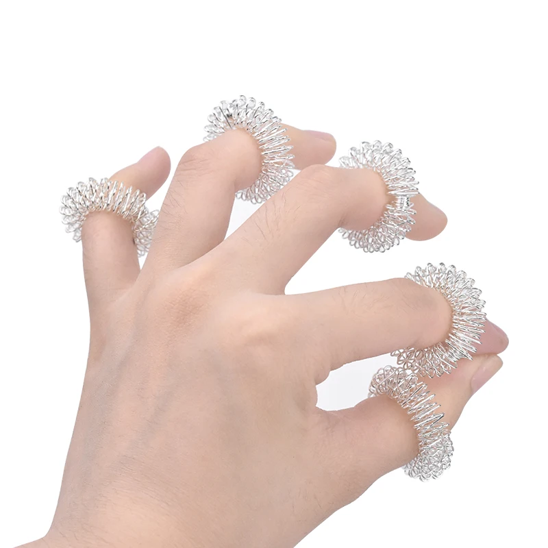 100pcs Finger Massage Ring Acupuncture Ring Health Care Body Massager Relax Hand Massage Tool Promote Blood Circulation Therapy