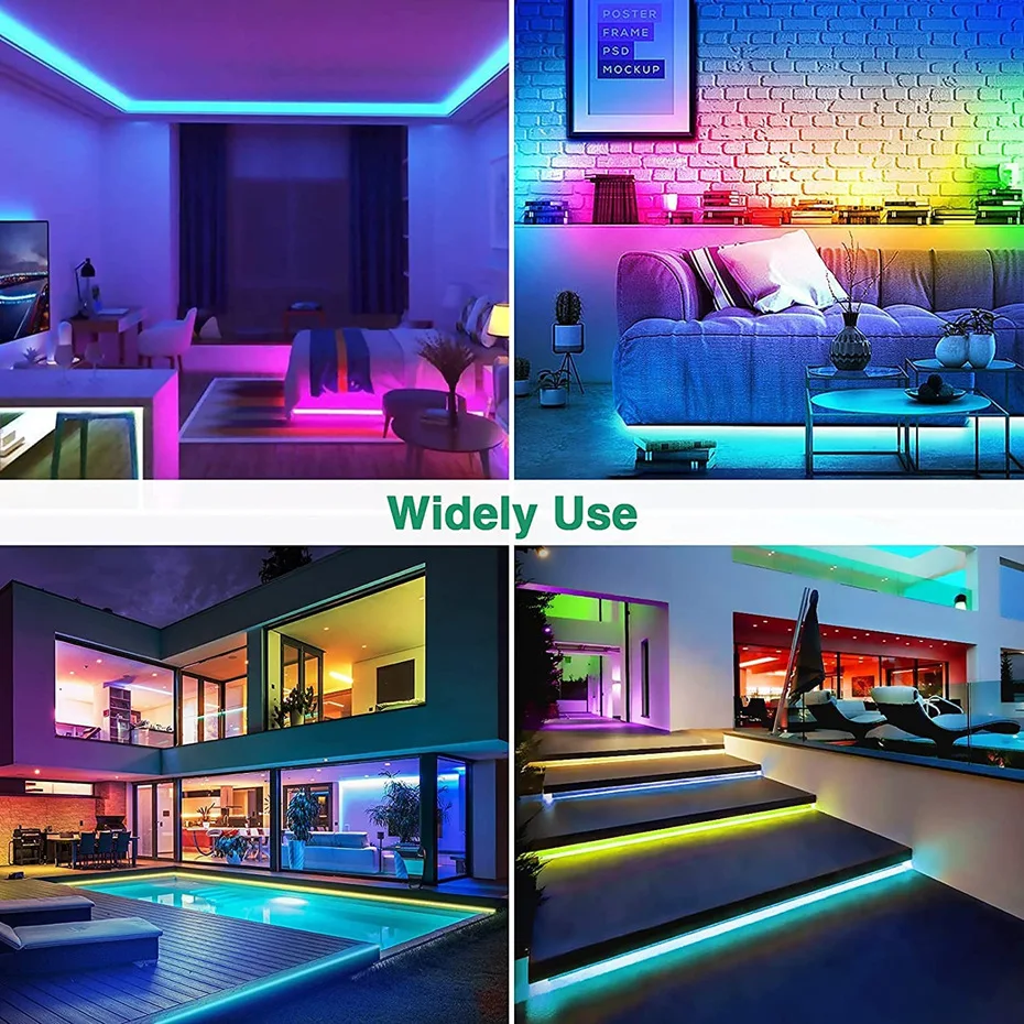 Tuya Smart WiFi 220V RGB LED Neon Strip Light 1500W 750W Flexible Ribbon Tape EU Plug Remote/Bluetooth APP Voice Control Alexa