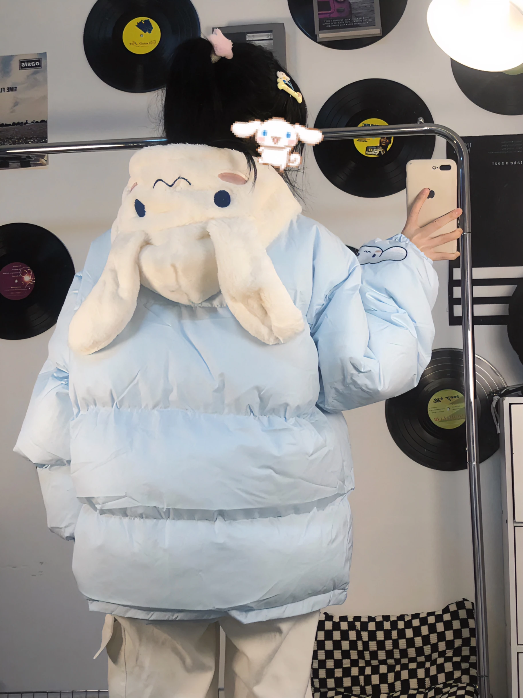 الشتاء سينامورول المرأة مقنعين أسفل سترة الكرتون الملابس القطنية أنيمي التطريز رشاقته معطف دافئ لطيف الترفيه معطف فضفاض #5